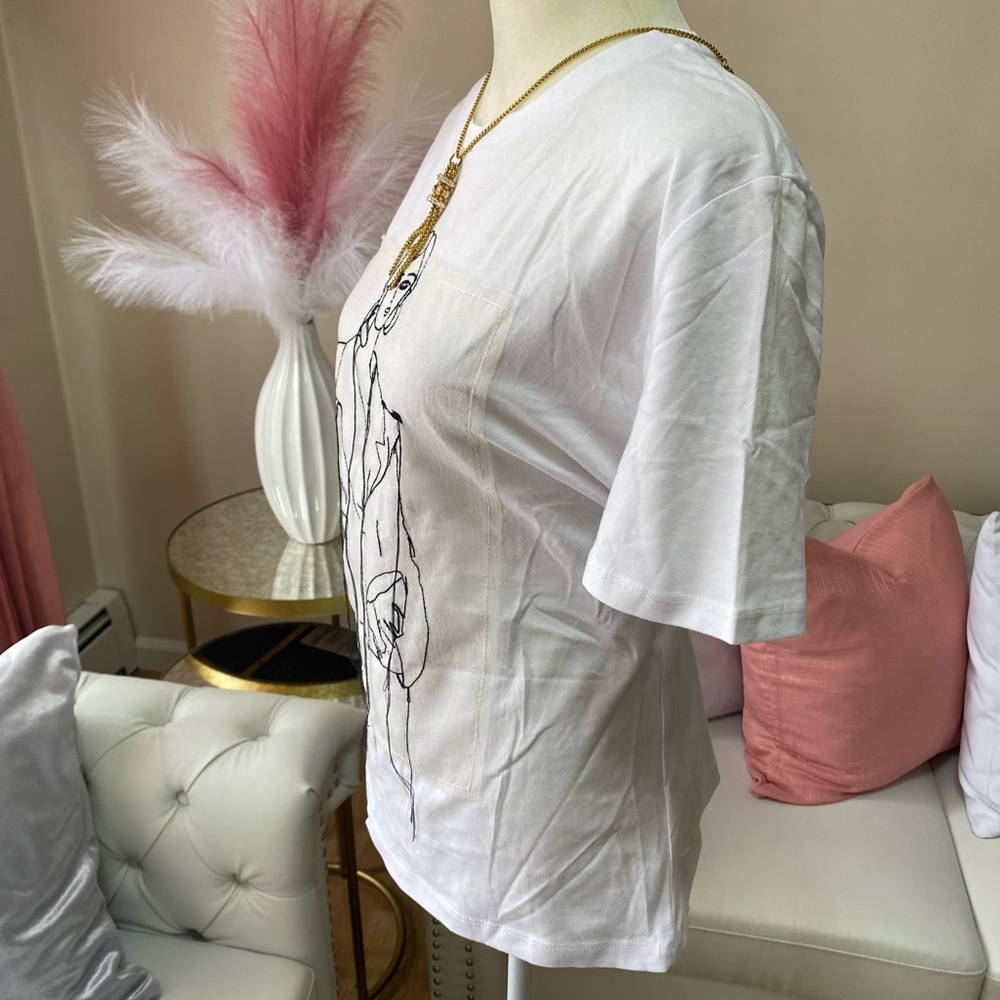 ZARA WOMEN’S WHITE T-SHIRT SIZE S - Picture 3 of 5